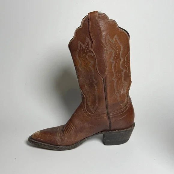 Lucchese 2000 VTG Womens Brown Leather Western Cowboy Boots 6 B USA Made - Picture 12 of 14